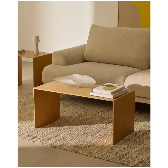 Litto Журнальный столик из шпона дуба натурального цвета 90 x 45 см