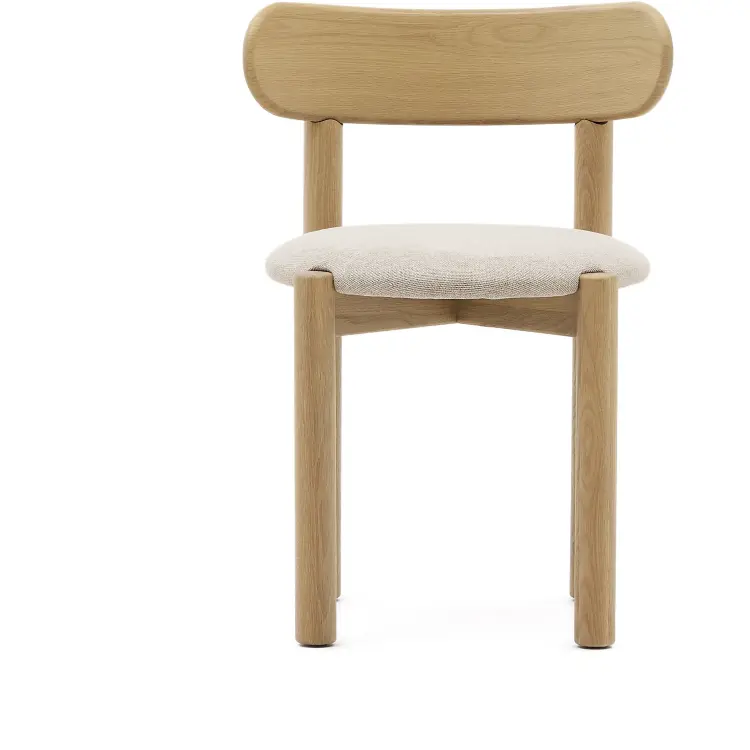 Стул Nebai из бежевой синели с каркасом из массива дуба и натуральной отделкой FSC MIX Credit