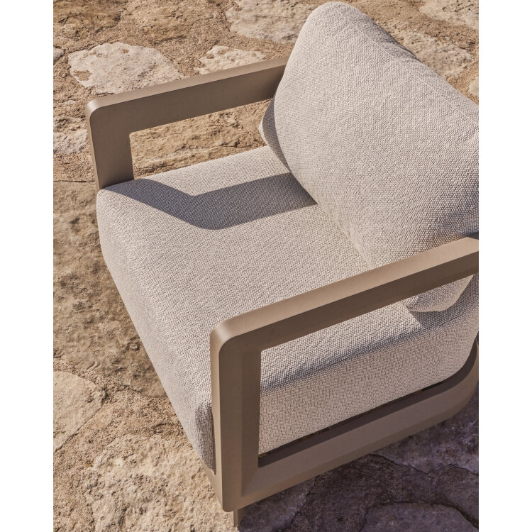 Уличное кресло Nerano из алюминия цвета таупе