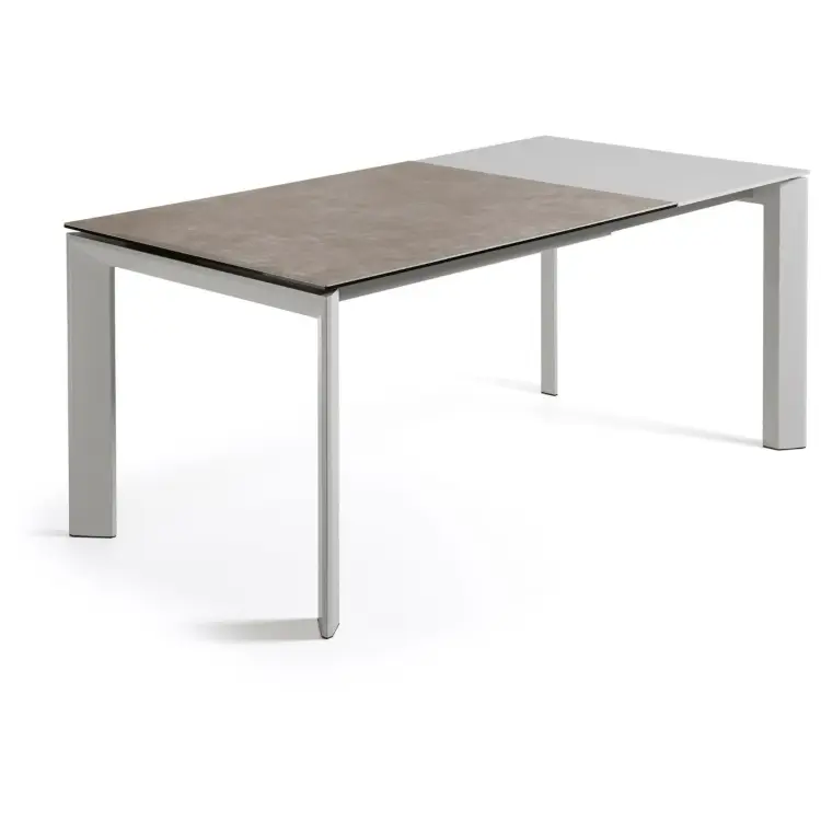 Стол Atta 120 (180) x80 серый керамика Vulcano Ash
