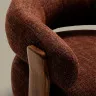 Granite Кресло из коричневого шенилла и массива ясеня в отделке орех