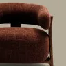 Granite Кресло из коричневого шенилла и массива ясеня в отделке орех