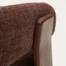 Granite Кресло из коричневого шенилла и массива ясеня в отделке орех