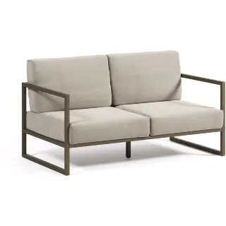 Comova Уличный 2-местный диван светло-серый с зеленым алюминиевым каркасом 150 см