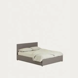 Nahiri Мягкая серая кровать для матраса размером 150 x 200 см