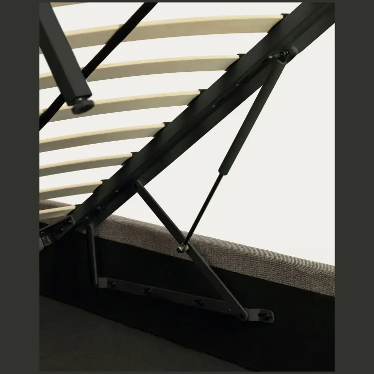 Nahiri Мягкая серая кровать для матраса размером 150 x 200 см