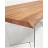 Стол Lotty из дубового шпона с натуральной отделкой и стеклянными ножками 180 x 100 см