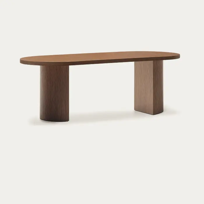 Стол Nealy с ореховым шпоном в натуральной отделке, 200 x 100 см