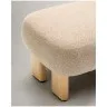 Пуф Cabana бежевый из шенилла с ножками из массива ясеня, натуральная отделка 65x55,4