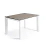 Стол Atta 120 (180) x80 белые ножки керамика Vulcano Ash