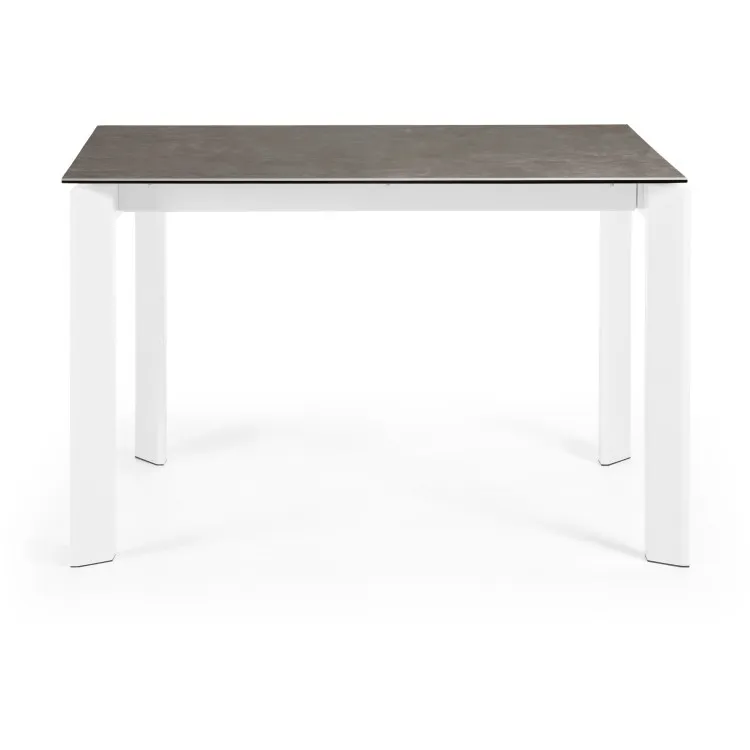 Стол Atta 120 (180) x80 белые ножки керамика Vulcano Ash