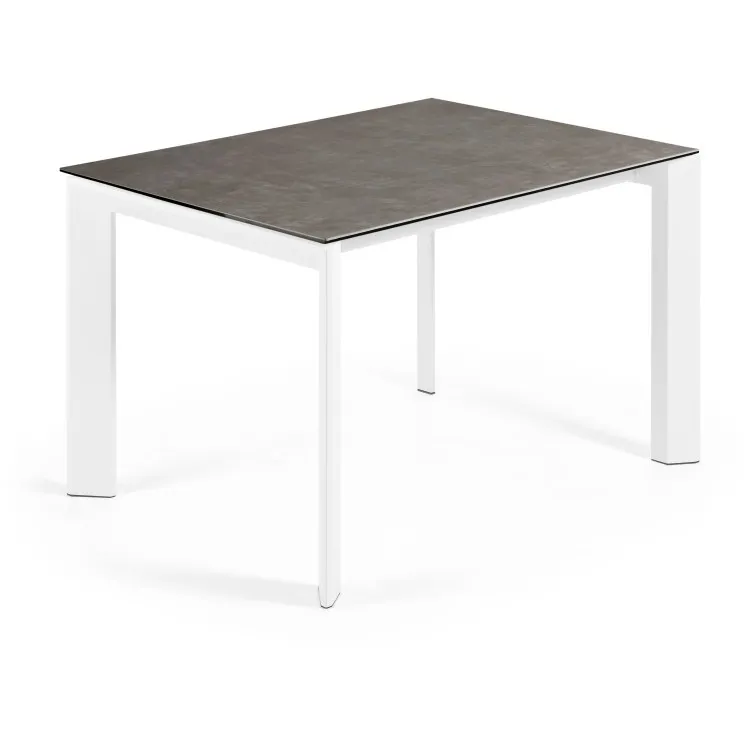 Стол Atta 120 (180) x80 белые ножки керамика Vulcano Ash