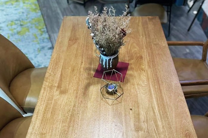 Стол RI010 Brass metal base & Light Grey Ash