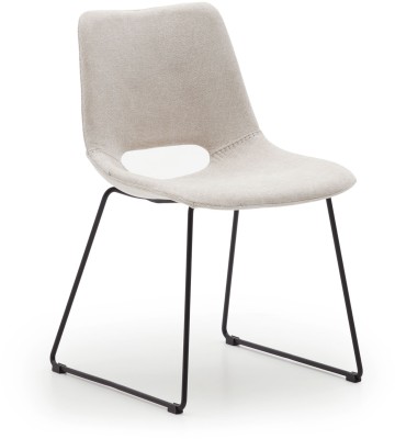 Zahara Стул бежевый с черными стальными ножками