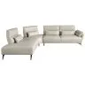 5-местный диван с левым шезлонгом 6214 из песочной кожи