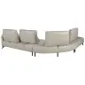 5-местный диван с левым шезлонгом 6214 из песочной кожи
