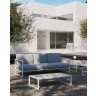 Comova Уличный 3-х местный диван сине-серый с белым алюминиевым каркасом 222 см