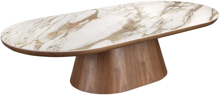 Журнальный стол 2160 из керамики в мраморной отделке и ореха