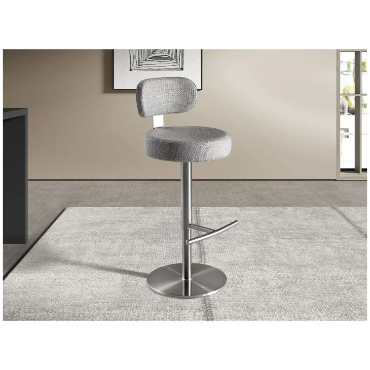 Поворотный барный стул 4230 из серой ткани