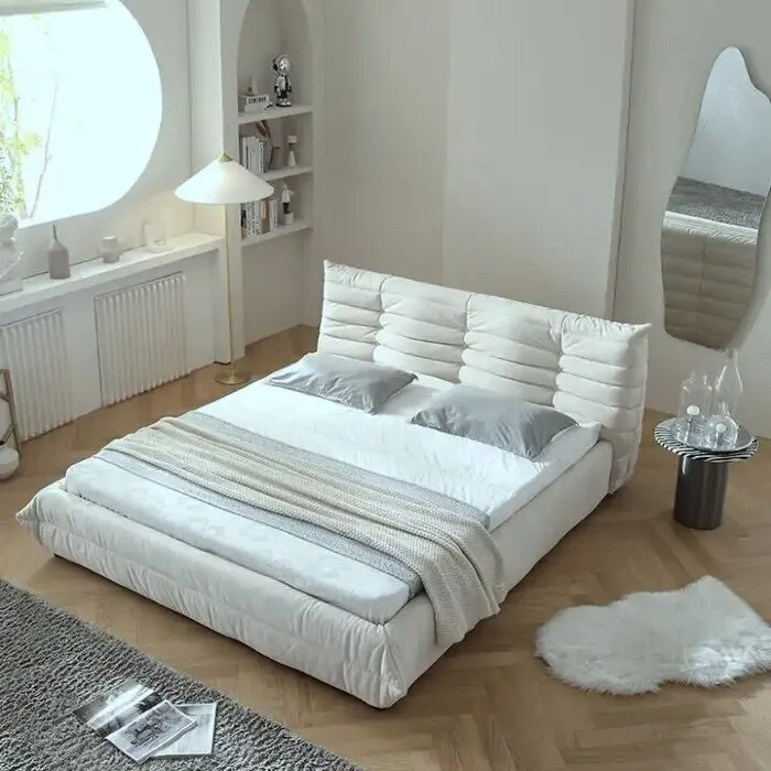 Двуспальная кровать RBD029 New Vintage Ivory leather