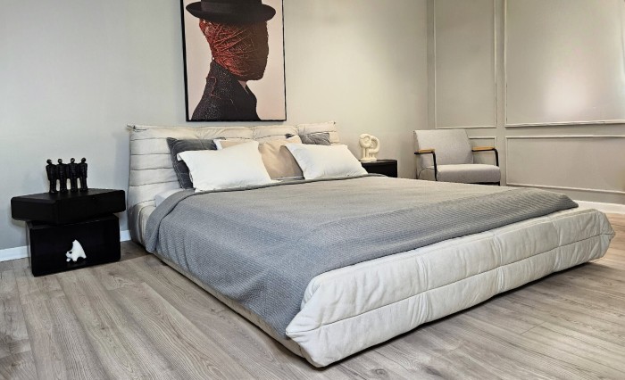 Двуспальная кровать RBD029 New Vintage Ivory leather