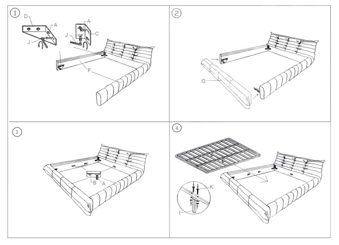 Двуспальная кровать RBD029 New Vintage Ivory leather