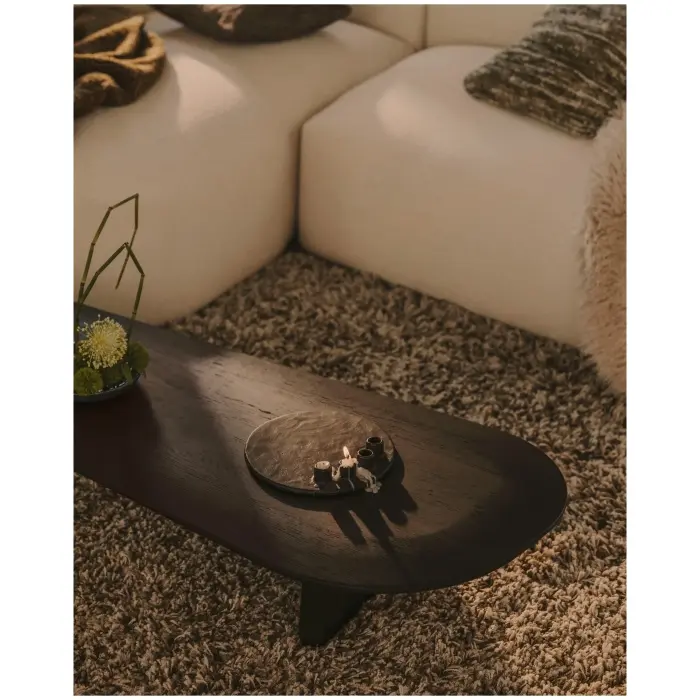 Журнальный столик Pirita из массива дуба в черной отделке, 146