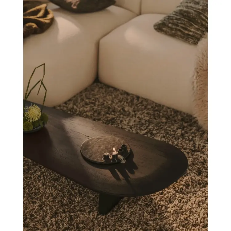 Журнальный столик Pirita из массива дуба в черной отделке, 146