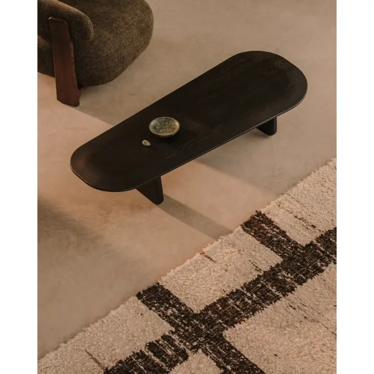 Журнальный столик Pirita из массива дуба в черной отделке, 146