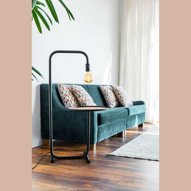 Торшер с подносом Guest черный