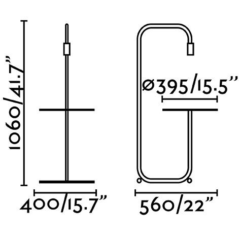 Торшер с подносом Guest черный