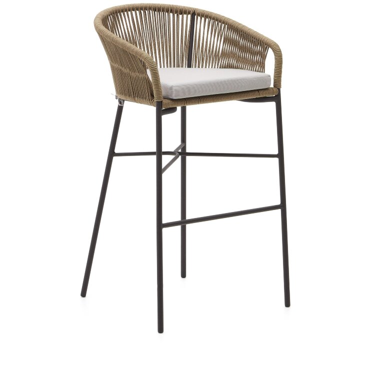 Веревочный барный стул Yanet бежевый 80 см