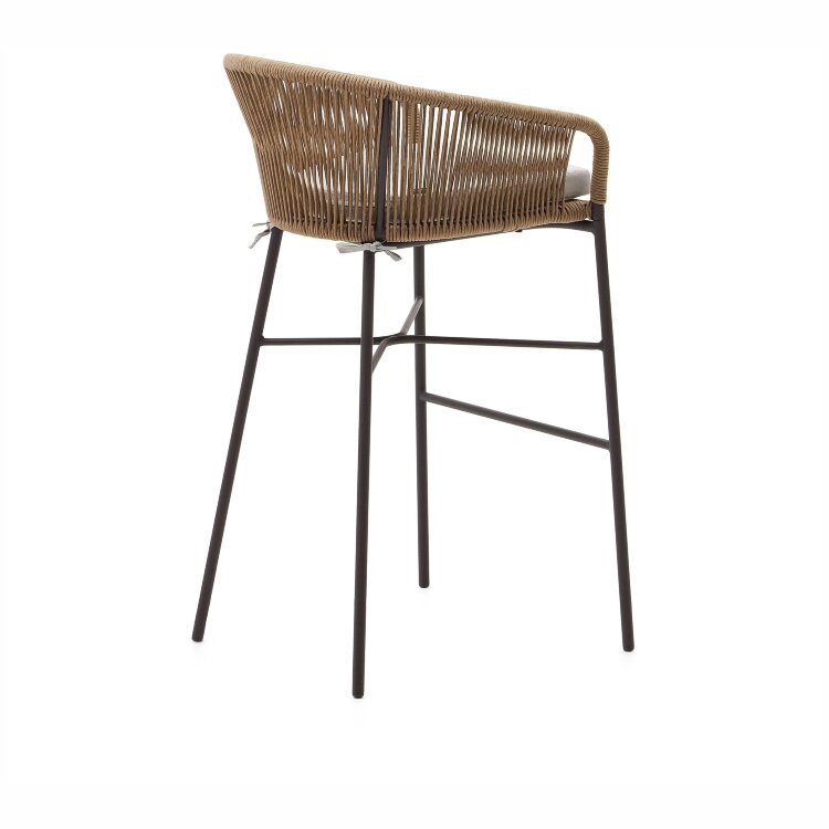 Веревочный барный стул Yanet бежевый 80 см