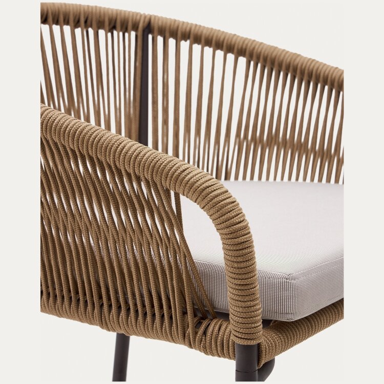 Веревочный барный стул Yanet бежевый 80 см