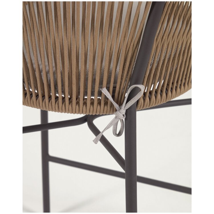 Веревочный барный стул Yanet бежевый 80 см