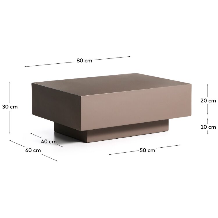Уличный столик Rustella из коричневого бетона, 60 x 60 см
