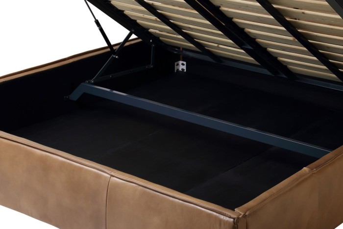 Двуспальная кровать RBD032 New Nut ter leather with Rubber wood feet