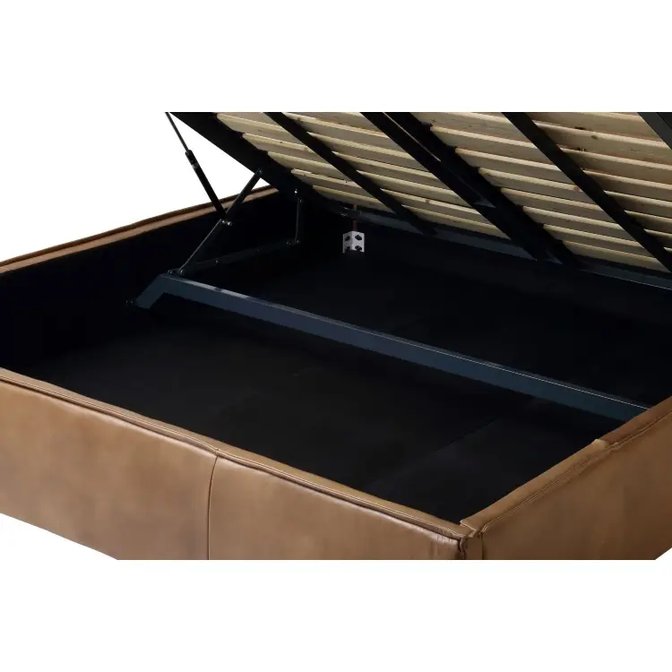 Двуспальная кровать RBD032 New Nut ter leather with Rubber wood feet