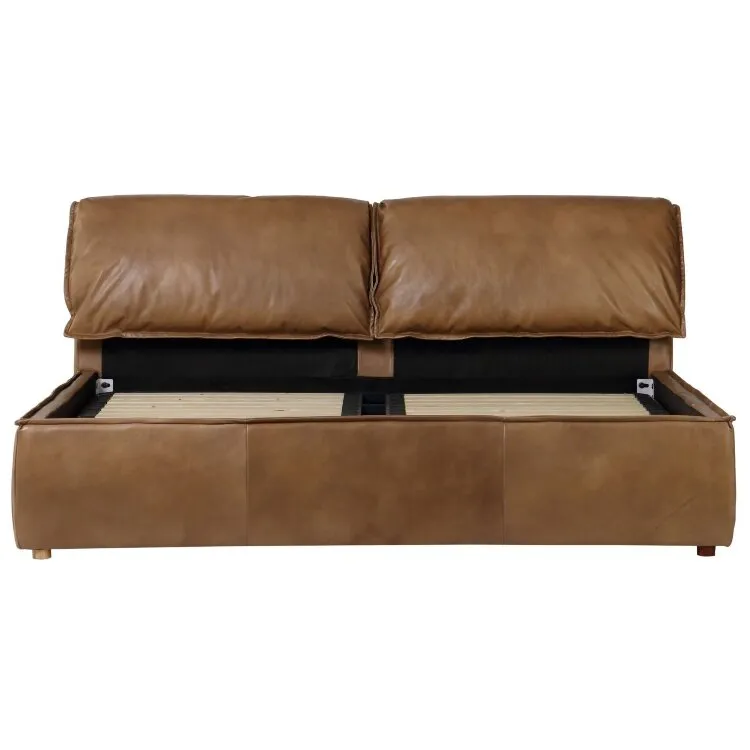 Двуспальная кровать RBD032 New Nut ter leather with Rubber wood feet