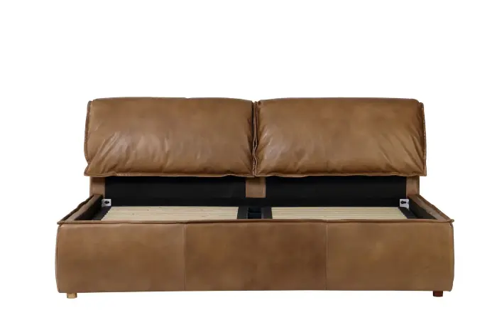 Двуспальная кровать RBD032 New Nut ter leather with Rubber wood feet