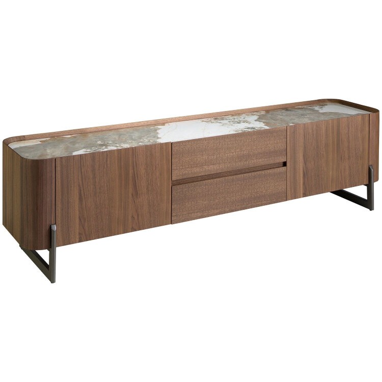 Тумба под ТВ 3250/437-F из ореха со столешницей из керамики