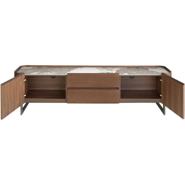 Тумба под ТВ 3250/437-F из ореха со столешницей из керамики