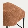 Барный стул Ciselia из терракотового шенилла с ножками из черной стали