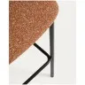 Барный стул Ciselia из терракотового шенилла с ножками из черной стали