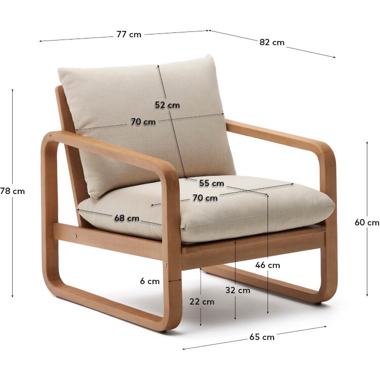 Sacaleta Кресло из массива эвкалипта