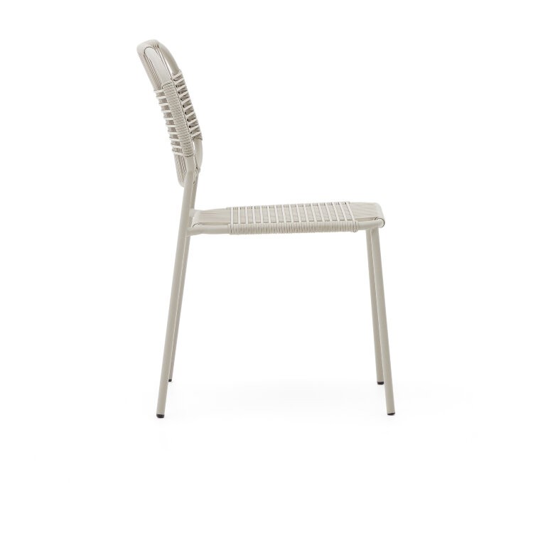 Садовый стул Talaier из искусственного каната и стали бежевого цвета