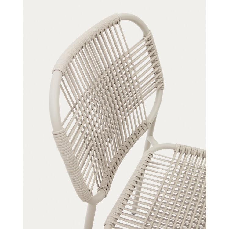 Садовый стул Talaier из искусственного каната и стали бежевого цвета