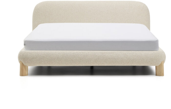 Кровать Odina из ткани букле цвета экрю 160 x 200 см