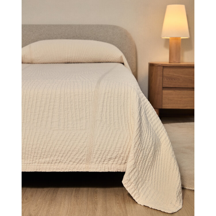 Кровать Odina из ткани букле цвета экрю 160 x 200 см