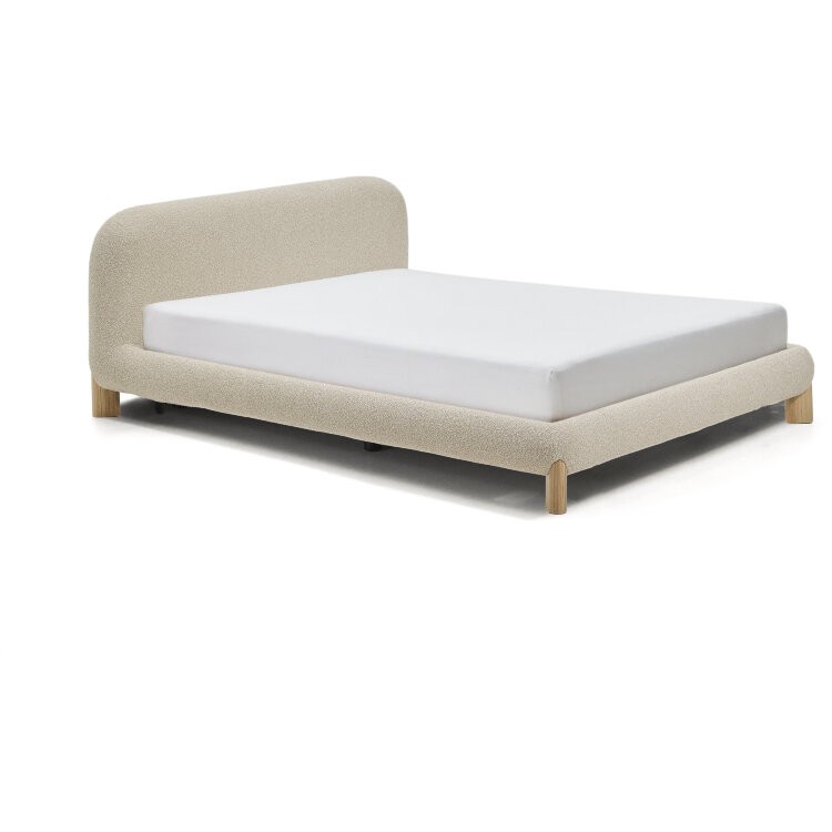 Кровать Odina из ткани букле цвета экрю 160 x 200 см